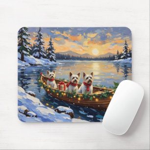 Bichon Frise Kerstboot Vakantie Muismat