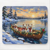 Bichon Frise Kerstboot Vakantie Muismat (Voorkant)