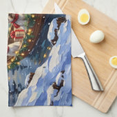Bichon Frise Kerstboot Vakantie Theedoek (Quarter Fold)