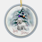 Bichon Frise kerstcadeaus Ornament (Voorkant)