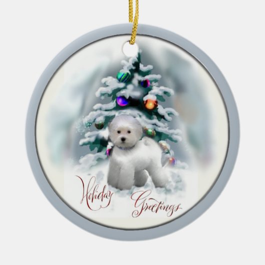 Bichon Frise kerstcadeaus Ornament (Voorkant)