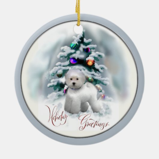 Bichon Frise kerstcadeaus Ornament (Achterkant)