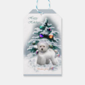 Bichon Frise-kerstcadeautags Cadeaulabel (Achterkant)