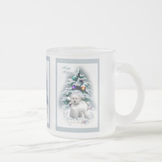 Bichon Frise kerstcadeautjes Matglas Koffiemok (Rechts)