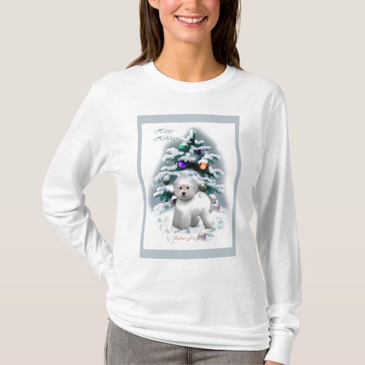 Bichon Frise kerstcadeautjes T-shirt (Voorkant)