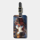 Bichon Frise Kerstfeest Seizoen Bagagelabel (Voorkant verticaal)