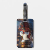 Bichon Frise Kerstfeest Seizoen Bagagelabel (Achterkant verticaal)