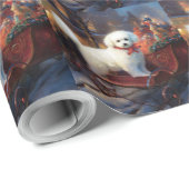 Bichon Frise Kerstfeest Seizoen Cadeaupapier (Rol Hoek)