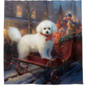 Bichon Frise Kerstfeest Seizoen Douchegordijn (Voorkant)