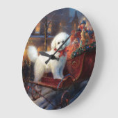 Bichon Frise Kerstfeest Seizoen Grote Klok (Hoek)