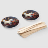 Bichon Frise Kerstfeest Seizoen Handwaaier (Niet-gemonteerd)