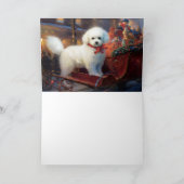 Bichon Frise Kerstfeest Seizoen Kaart (Binnen)