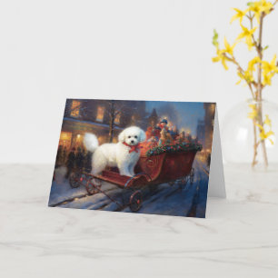 Bichon Frise Kerstfeest Seizoen Kaart