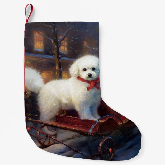 Bichon Frise Kerstfeest Seizoen Kleine Kerstsok (Voorkant)