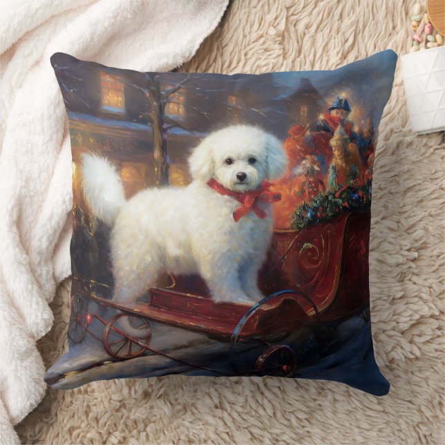 Bichon Frise Kerstfeest Seizoen Kussen (Deken)