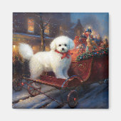 Bichon Frise Kerstfeest Seizoen Magneet (Voorkant)