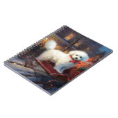 Bichon Frise Kerstfeest Seizoen Notitieboek (Linkerzijde)