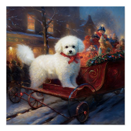 Bichon Frise Kerstfeest Seizoen Perfect Poster (Voorkant)
