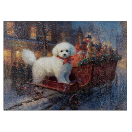 Bichon Frise Kerstfeest Seizoen Snijplank (Voorkant)