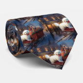 Bichon Frise Kerstfeest Seizoen Stropdas (Opgerold)