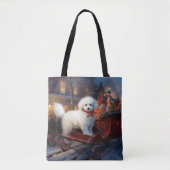Bichon Frise Kerstfeest Seizoen Tote Bag (Voorkant)