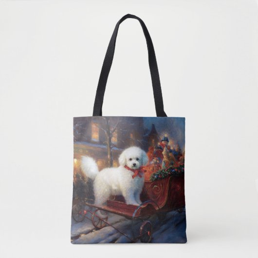 Bichon Frise Kerstfeest Seizoen Tote Bag (Voorkant)