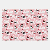 Bichon Frise kerstgrijs Blauw Roze Inpakpapier Vel (Voorkant 3)