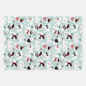 Bichon Frise kerstgrijs Blauw Roze Inpakpapier Vel (Voorkant 2)