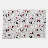 Bichon Frise kerstgrijs Theedoek (Horizontaal)