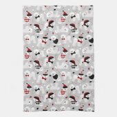 Bichon Frise kerstgrijs Theedoek (Verticaal)