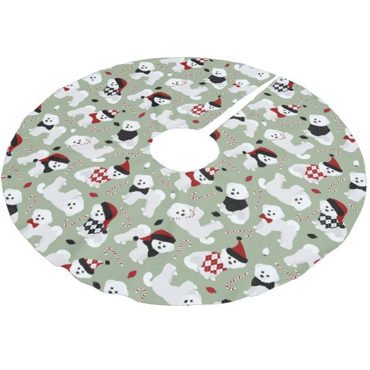 Bichon Frise kerstgroen Kerstboom Rok (Gekanteld)