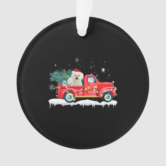 Bichon Frise kersthond kerstmis kerstmis Ornament (voorkant)