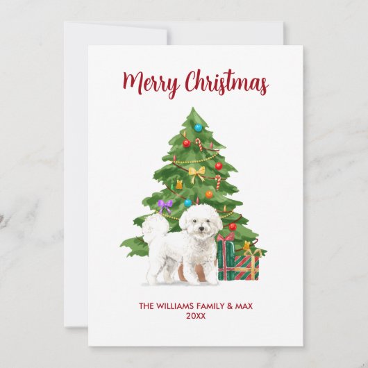Bichon Frise kerstKaart (Voorkant)