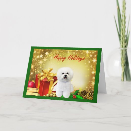 Bichon Frise kerstkaartjes cadeaus Feestdagen Kaart (Voorkant)