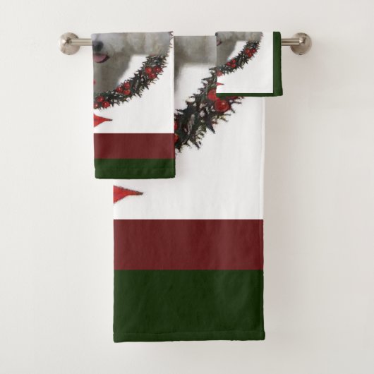 Bichon Frise Kerstkrans Bad Handdoek (Insitu)