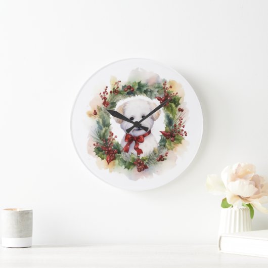 Bichon Frise Kerstkrans feestelijke pup Grote Klok (Huis)