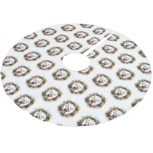 Bichon Frise Kerstkrans feestelijke pup Kerstboom Rok (Gekanteld)