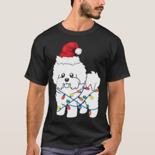 Bichon Frise kerstlicht Funny Dog Lover Gift T-shirt