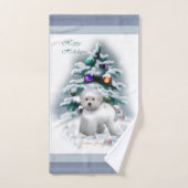 Bichon Frise Kerstmis Bad Handdoek (Handdoek)