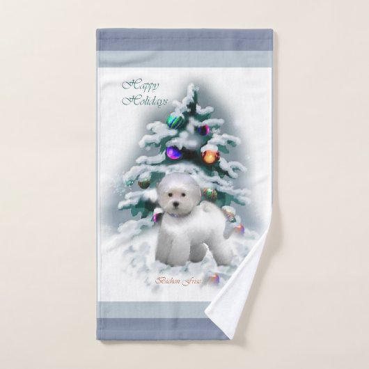 Bichon Frise Kerstmis Bad Handdoek (Handdoek)