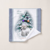 Bichon Frise Kerstmis Bad Handdoek (Wasdoekje)