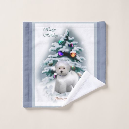 Bichon Frise Kerstmis Bad Handdoek (Wasdoekje)