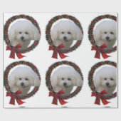 Bichon Frise Kerstmis Cadeaupapier (Vlak)