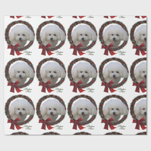 Bichon Frise Kerstmis Cadeaupapier (Vlak)