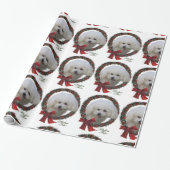 Bichon Frise Kerstmis Cadeaupapier (Uitgerold)
