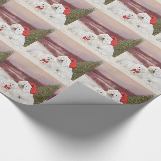 Bichon Frise Kerstmis Cadeaupapier (Hoek)