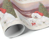 Bichon Frise Kerstmis Cadeaupapier (Rol Hoek)