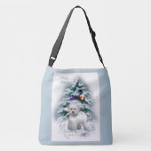 Bichon Frise Kerstmis Crossbody Tas (Achterkant)