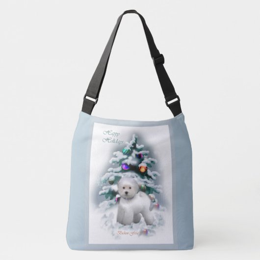 Bichon Frise Kerstmis Crossbody Tas (Voorkant)