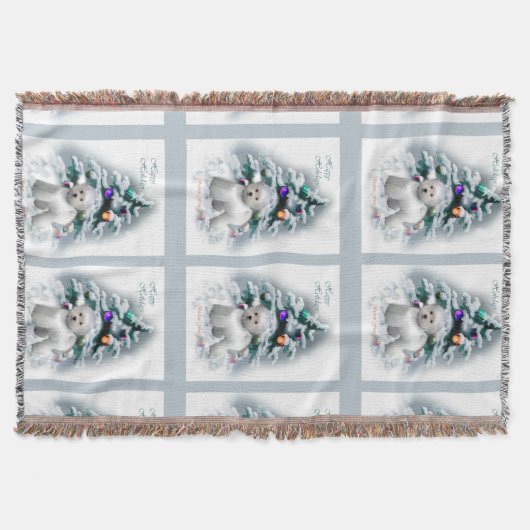 Bichon Frise Kerstmis Deken (Voorkant)